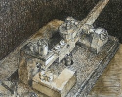 ink drawing retro technology telegraph sender key sutherland artist
