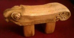 Tiny Animal Bench for a Boy - Green French Oak