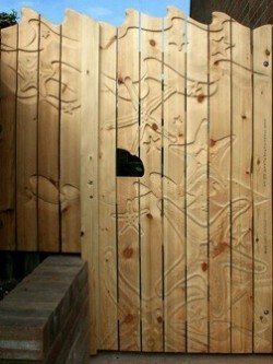 Garden Gate - Handmade and Handcarved - Local Redwood